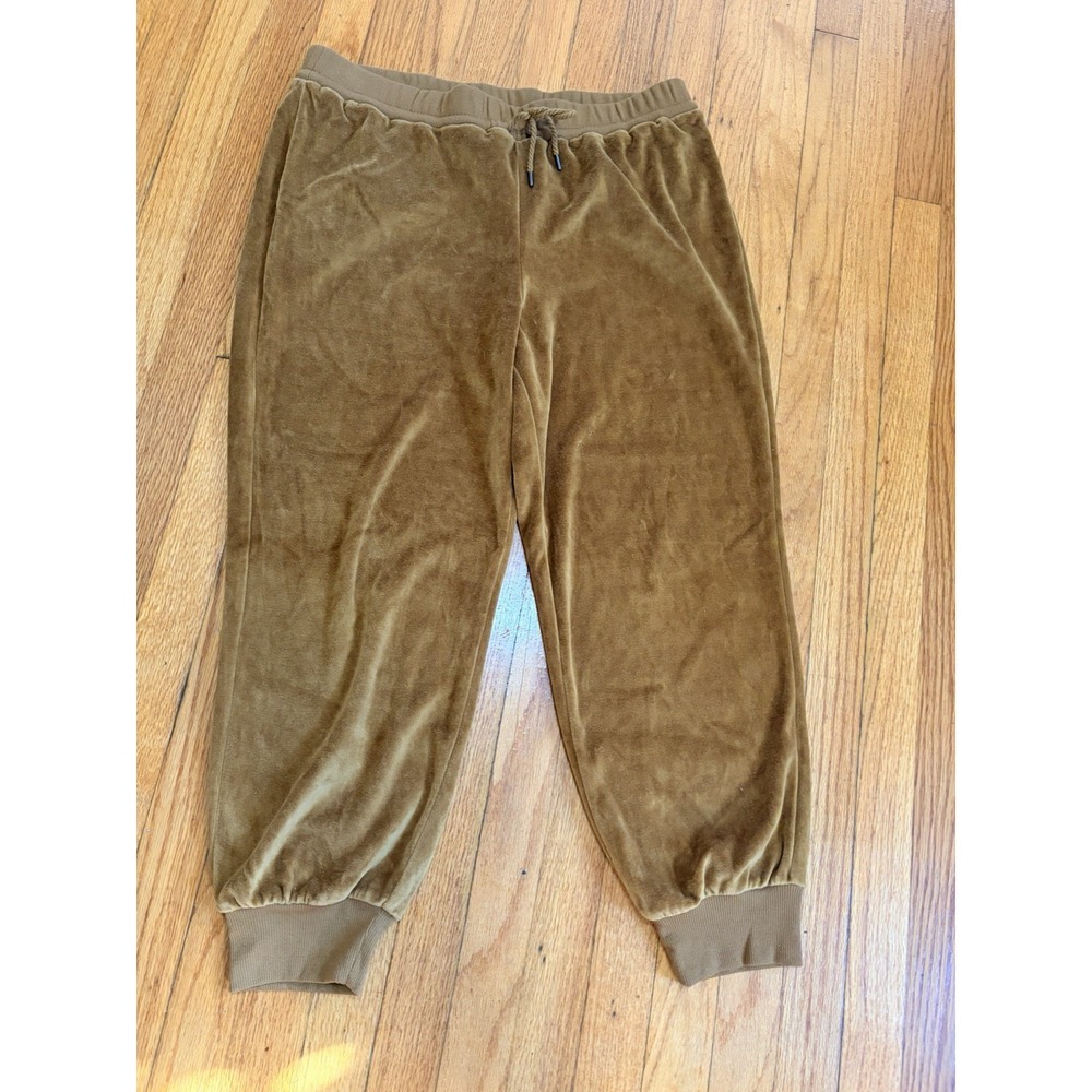Madewell MWL Velour Slim Joggers Pull On Drawstring Waist Brown Size XL